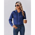 Zeagoo Womens Tops Long Sleeve Satin Silk Button Down Shirts Casual Business Dressy Blouses Fall Clothes