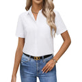 Women Button Down Shirts Short Sleeve Button up Women,Stain Resistant Dress Shirts with Pocket fit Work Blouse