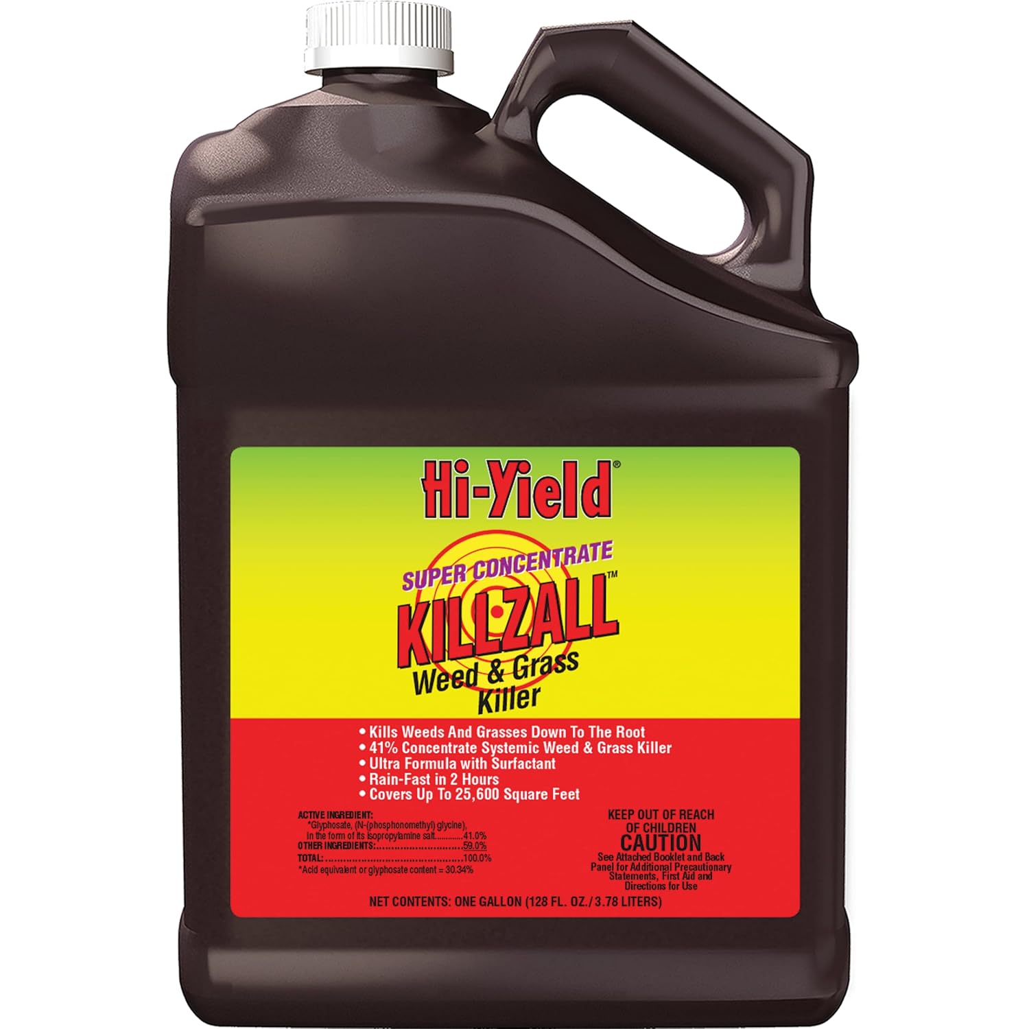Hi-Yield (33693) Super Concentrate Killzall Weed & Grass Killer, 1 Gal | Glyphosate 41% Super Concentrate - Kills Weeds & Grasses To Root, Mixes To Treat Large Areas, 1 Gal - Serious Diyers