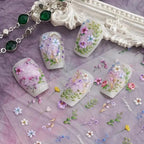 5D Embossed Flower Nail Stickers for Nail Art - Flower Nail Art Stickers Spring Summer Floral Leaf Plant Nail Decals Self-Adhesive Nail Supplies Manicure Sliders Flowers Sticker for Women Girls DIY