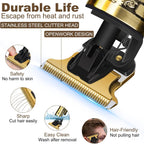 Yogingo Professional Hair Trimmer For Men, Cordless Rechargeable Beard Trimmer Hair Clippers For Men, Metal Body Cutting Grooming Kit, Beard Shaver Barbershop, Bronze