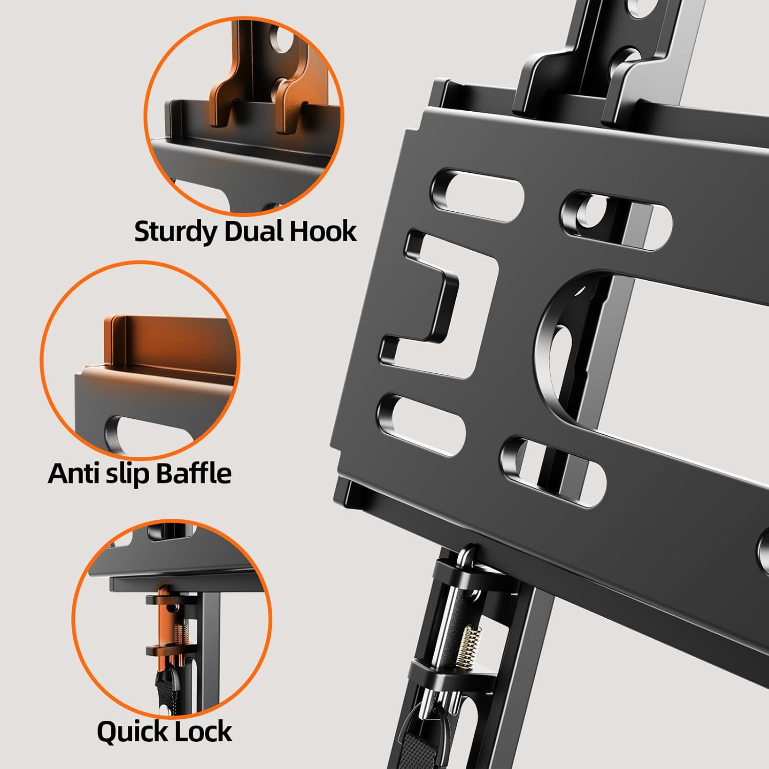 IWORBOARD 32 40 42 inch Fixed TV Monitor Wall Mount for LED LCD TVs & Monitor, Low Profile Small RV TV Mount, Easy Slim Flat Wall Bracket, Max VESA 200x200mm, 66lbs, Single Stud, Fit 19 24 42 inch