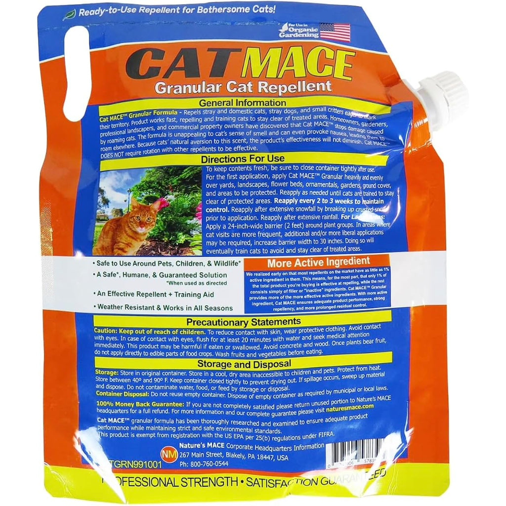 Nature'S Mace, Cat Mace, 2.5Lb Granular, Cat Repellent Outdoor To Keep Cats Away, Keep Cats Out Of Yard Permanently, With Consistent Use, For Garden, Plants, No-Dig, Stray Deterrent