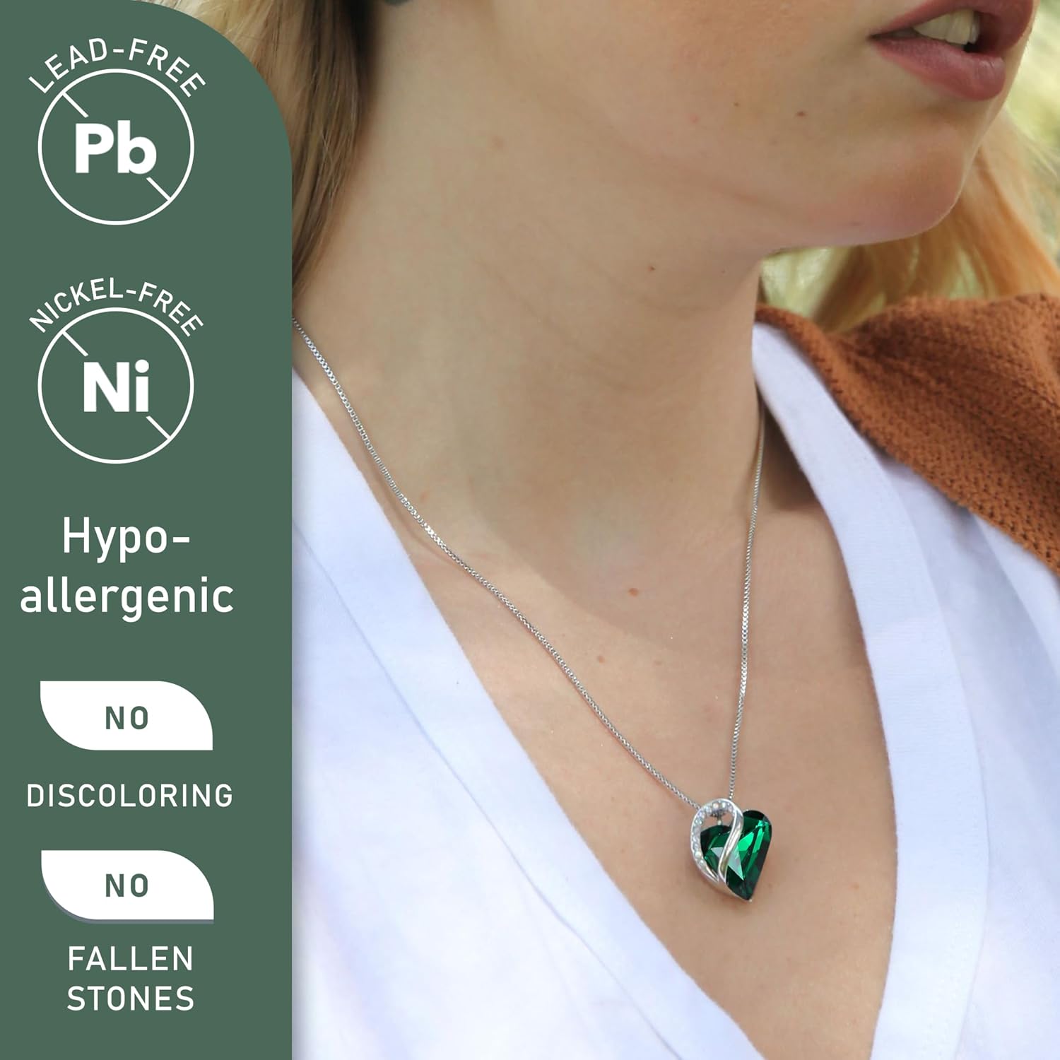 Leafael Mothers Day Gift Necklaces for Women, Infinity Love Birthstone Heart Crystal Pendant, Birthday Anniversary Jewelry for Wife, Mom, and Her, Silver Plated, 18" + 2" Adjustable Chain