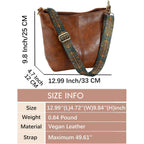 Hobo Bags Vegan Leather Crossbody Bag Guitar Strap Shoulder Purses With Zipper Handbags For Women