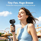 Portable Handheld Turbo Fan, 5000Mah Usb-C Rechargeable Mini Pocket Fan With 1-100 Speeds, Led Display, Strong Airflow,12H Runtime, 3 In 1 Hand Fan For Travel, Outdoor, Beach, Gifts For Women, Men
