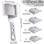 4-In-1 Detachable Fade Comb Set – Professional Barber Combs For Fading, Blending & Layering. Graduated Sizes Fit All Shears & Styling Tools – For Home & Salon (Grey)