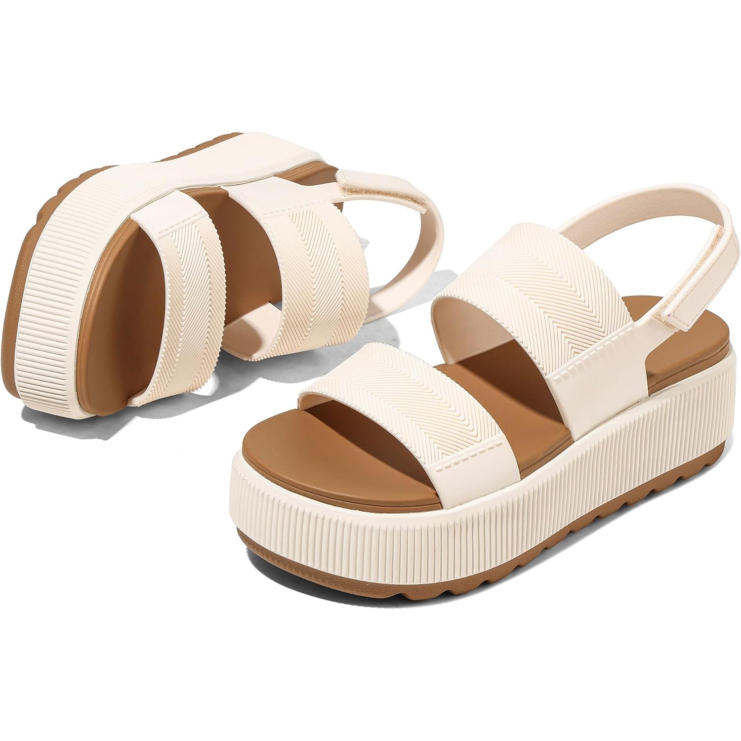 Marc Ford Platform Water Sandals For Women Chunky Wedge Lug Sole Comfortable Waterproof Summer Walking Vacation Essentials Beach Shoes