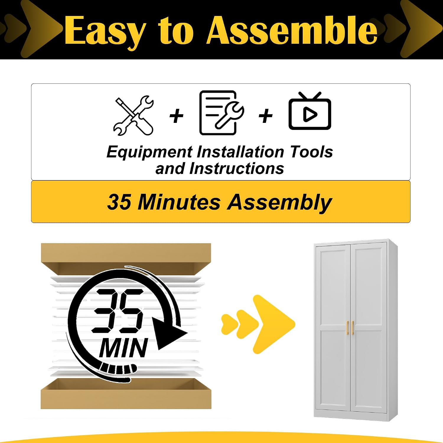 Kitchen Pantry Cabinet,71”White Metal Pantry Storage Cabinet With Doors And 4 Adjustable Shelves,Kitchen Cabinet With 2 Gold Handles,Tall Cabinet For Livingroom,Pantry, Bathroom,Kitchen