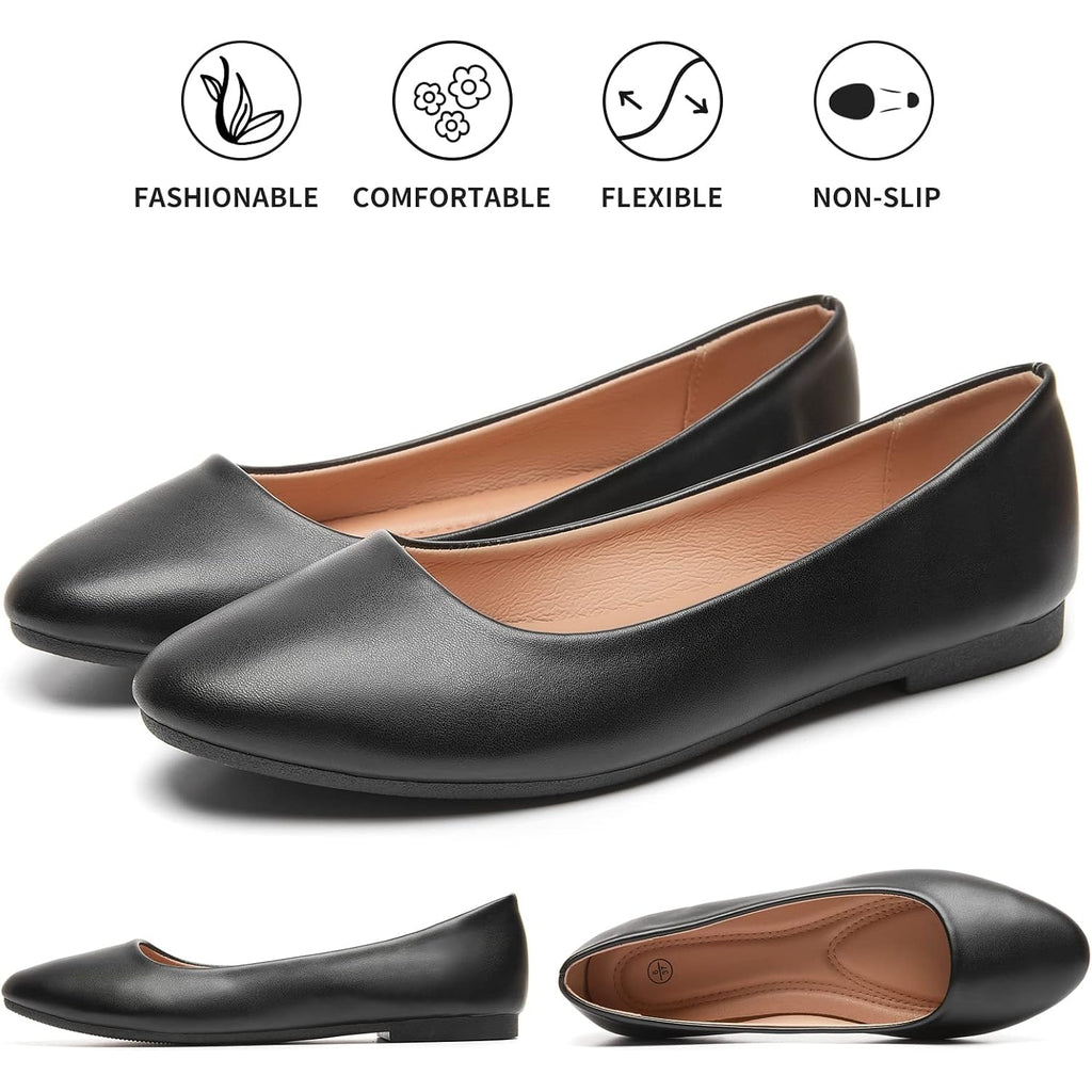 Hash Bubbie Women'S Flats Shoes Ballet Flats Dress Shoes Comfortable Pu Leather Slip On Shoes For Women