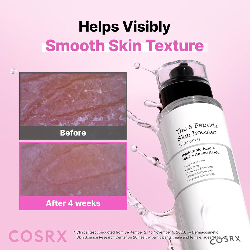 Cosrx 6X Peptide Collagen Skin Booster Toner Serum For Dull & Uneven Skin, Preps Skin With Copper Peptides, Ghk-Cu, Skin Renewal Boosting Facial Essence, Korean Skin Care, 5.07 Oz