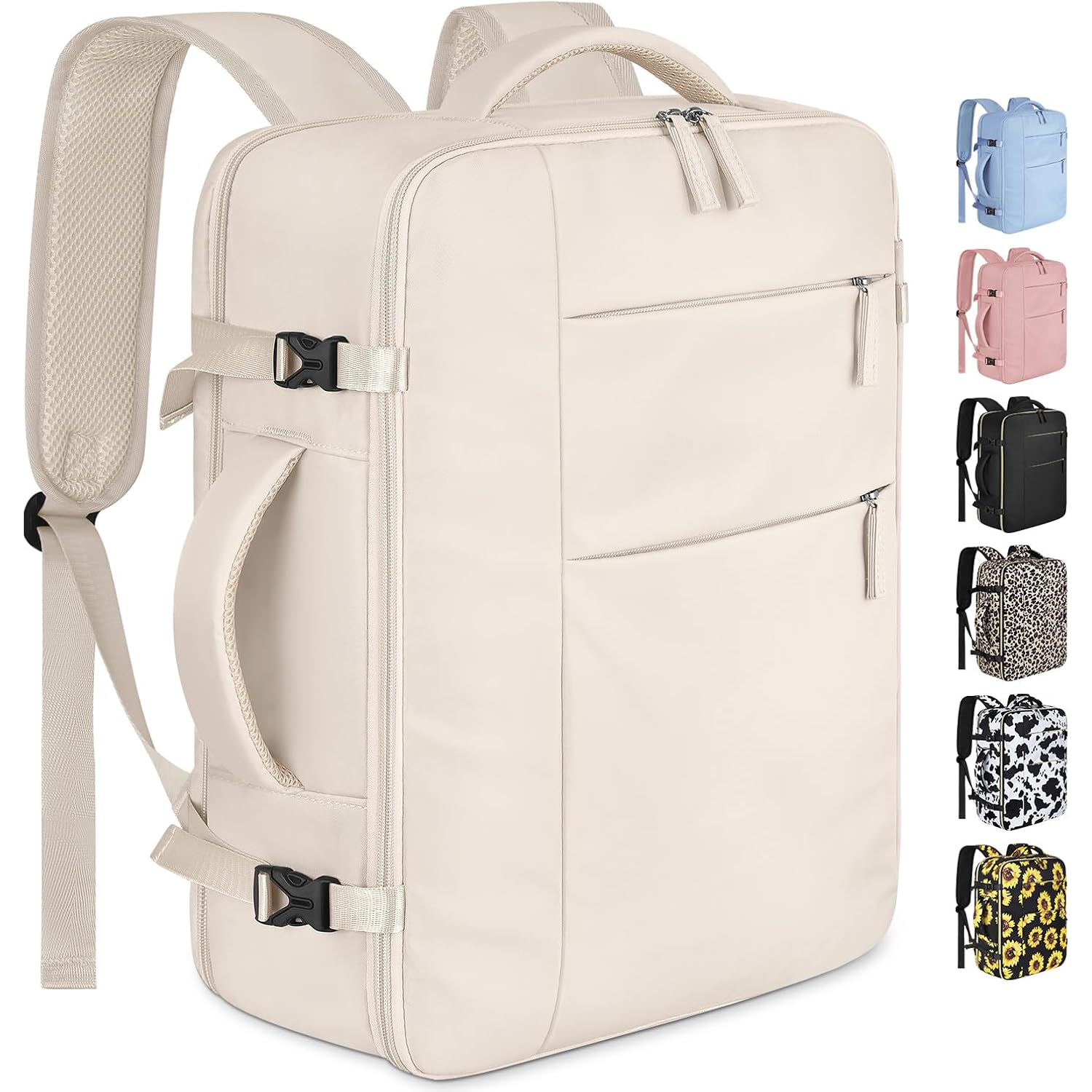 Travel Backpack For Women Men Waterproof Laptop Backpack Airlines Approved Carry On Backpack Bag Computer Bookbag For Business, Work, Traveling Fits 15.6 Inch Laptop(Beige)