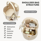 BOSTANTEN Small Crossbody Bags for Women Vegan Leather Mini Bucket Handbag Removable Shoulder Strap
