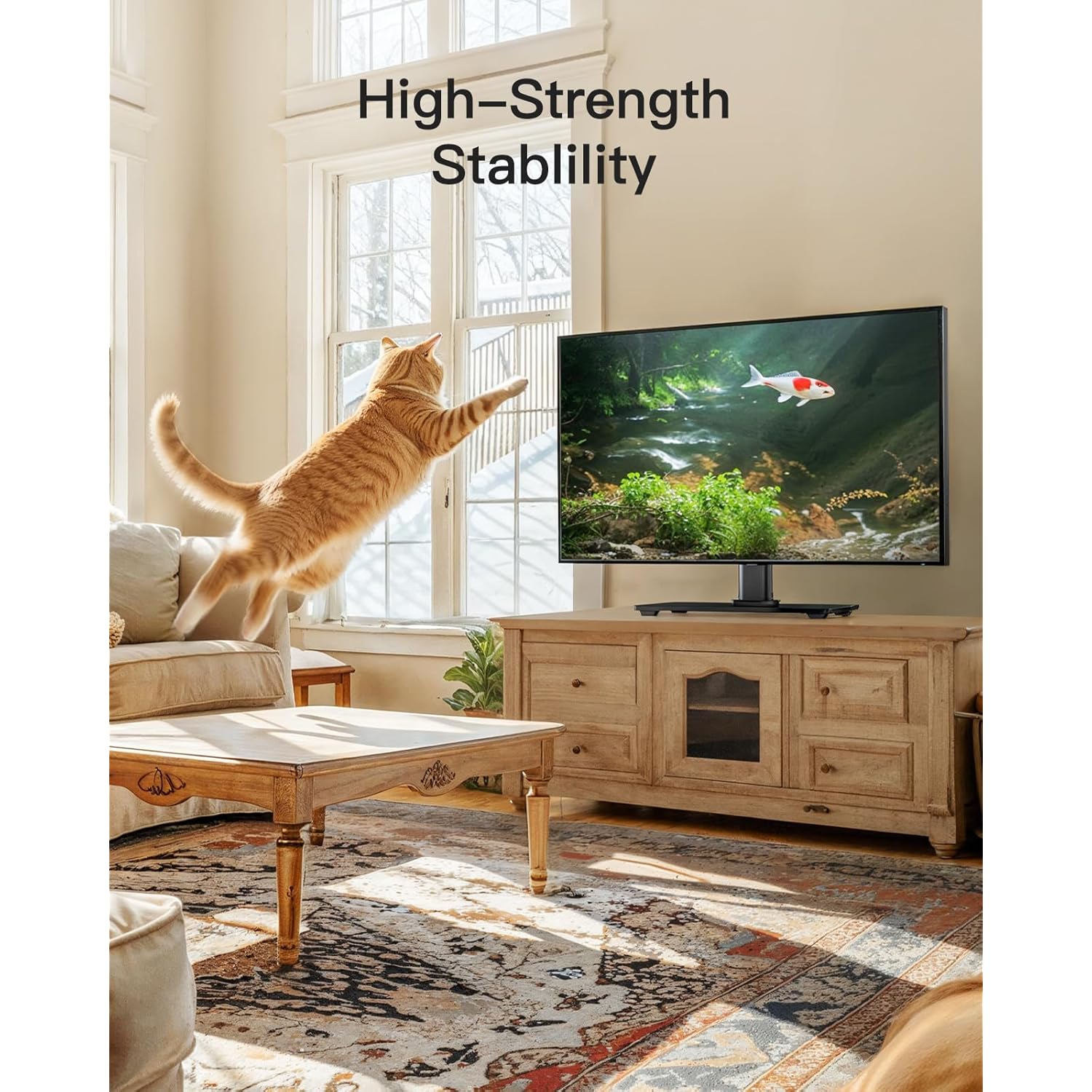 PERLESMITH Universal TV Stand Legs for 32-70 inch TVs, Table Top TV Stand up to 99 lbs, Height Adjustable Television TV Mount, Universal TV Base for Livingroom & Bedroom, VESA 400x400mm PSTVS04-N2