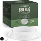 Bed Bug Interceptors – 8 Pack | Bed Bug Blocker (Pro) Interceptor Traps (White) | Insect Trap, Monitor, And Detector For Bed Legs