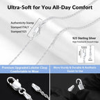 2mm Rope Chain 925 Sterling Silver Chain Necklace for Women, 14K Gold Plated Chains for Women Durable & Smooth Women's Chains Necklace, 16 18 20 22 24 26 Inch