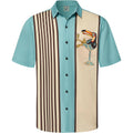 Hardaddy Men'S Vintage Bowling Shirt Short Sleeve Button Down Hawaiian Summer Beach Printed Casual Shirts