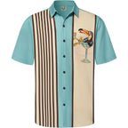 Hardaddy Men'S Vintage Bowling Shirt Short Sleeve Button Down Hawaiian Summer Beach Printed Casual Shirts