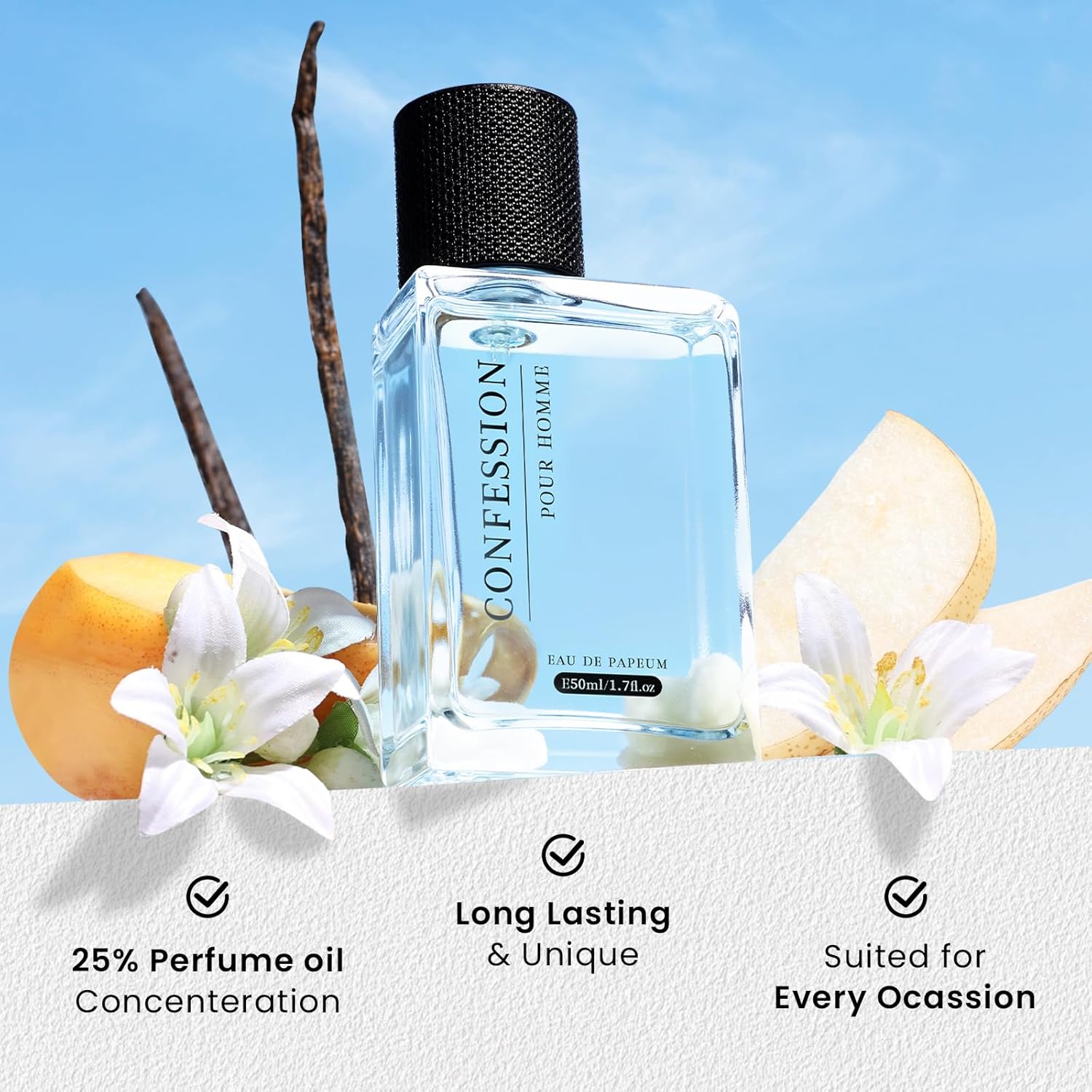 Women's Eau de Toilette perfume Long acting spray perfect, high white cologne 50ML Luxury Fragrances for Women, Fruit-scented portable perfume. Eau de Parfum Spray. Used for a date night dinner.