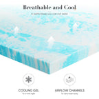 Dumos Mattress Toppers Memory Foam King Size, 3 Inch Thick Bed Topper Pad Cooling Gel Infused Soft Comfy Padding Breathable For Sleeper Sofa Couch Rv Camper, Certipur-Us Certified, Blue