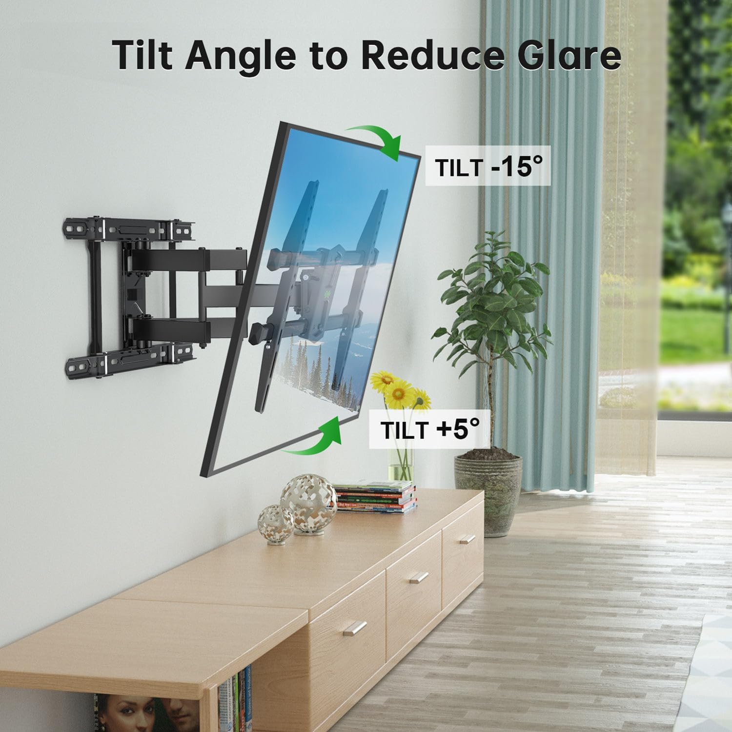 Usx Mount Ul Listed Tv Wall Mount For 42"-84" Tvs Up To 110Lbs And 8"-24" Wood Studs, Tv Mount With Tilt, Swivel & Extension, Wall Mounts Bracket With Dual Articulating Arms, Max Vesa 600X400Mm