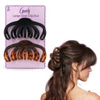Goody Slideproof Large Hair Clips, Stylish, Secure Grip Octopus Claw Clips For Thick Hair, Styling Accessories For All Occasions & Longer Lengths, Gifts For Women & Girls, Black & Tortoiseshell, 2 Ct