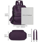 Travel Backpack Purse For Women Vegan Leather Ladies Fashion Tassel Shoulder Bag Convertible