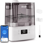 Levoit Humidifiers For Bedroom Large Room, 6L, 60H Runtime, 26Db, Smart App | Top Fill Cool Mist Humidifier For Baby & Plants, Easy To Clean, Essential Oil, Rapid Humidification & Auto Mode, Sleep Mode