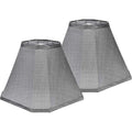 Go&So Bell Lamp Shade Set Of 2,6.5" X 13" X 10.5",Grey Fabric Lampshade | Retro Scalloped Lamp Shade For Table Lamps,Floor Lamps Replacement,Spider Fitter,Easy Assembly