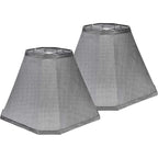 Go&So Bell Lamp Shade Set Of 2,6.5" X 13" X 10.5",Grey Fabric Lampshade | Retro Scalloped Lamp Shade For Table Lamps,Floor Lamps Replacement,Spider Fitter,Easy Assembly