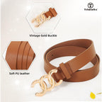 TRIWORKS 3 Pack Women's Belts for Jeans Pants Fashion Waist Belts for Ladies Leather Belts