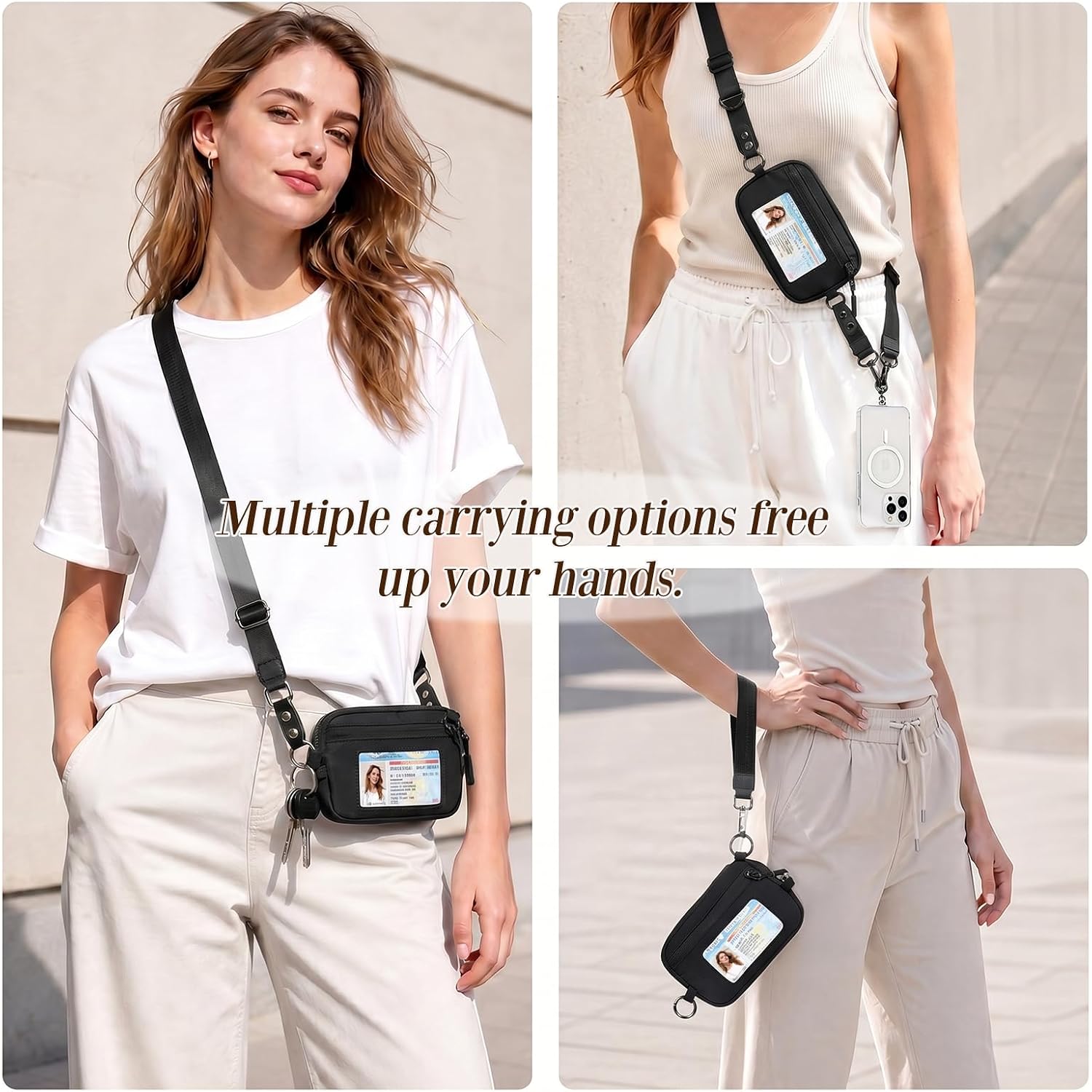 Small Crossbody Bag With Phone Lanyard And Wrist Strap Mini Checkered 4.5X6.5 Purse With Rfid Clip And Go For Travel