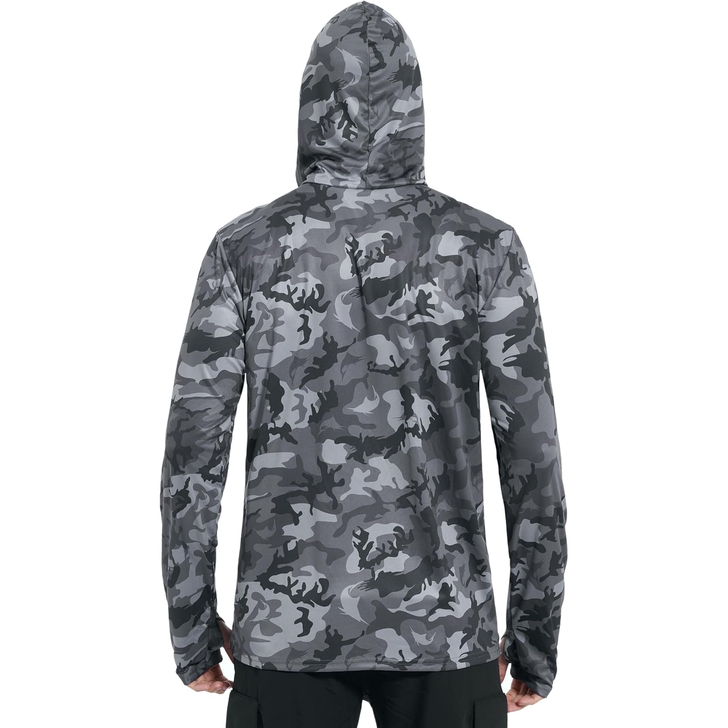 Fisheal Men'S Performance Fishing Hoodie Shirt - Upf 50+ Sun Protection Long Sleeve Thumbholes Shirts With Neck Gaiter