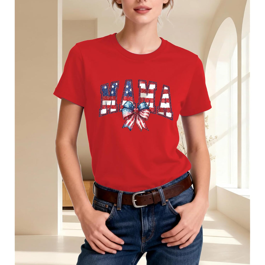 4th of July Tank Tops for Women-Bow Patriotic Tank Top American Flag Shirt Red White Blue Tank Top Women USA Tops