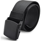 Shavit Mens Nylon Belt With Plastic Buckle, Work Web Belt For Men, Casual Adjustable Military Canvas Belts, Tsa Approved - Nickel Free - Non Metal Airport Friendly, Tsa Plastic Belts For Men Black