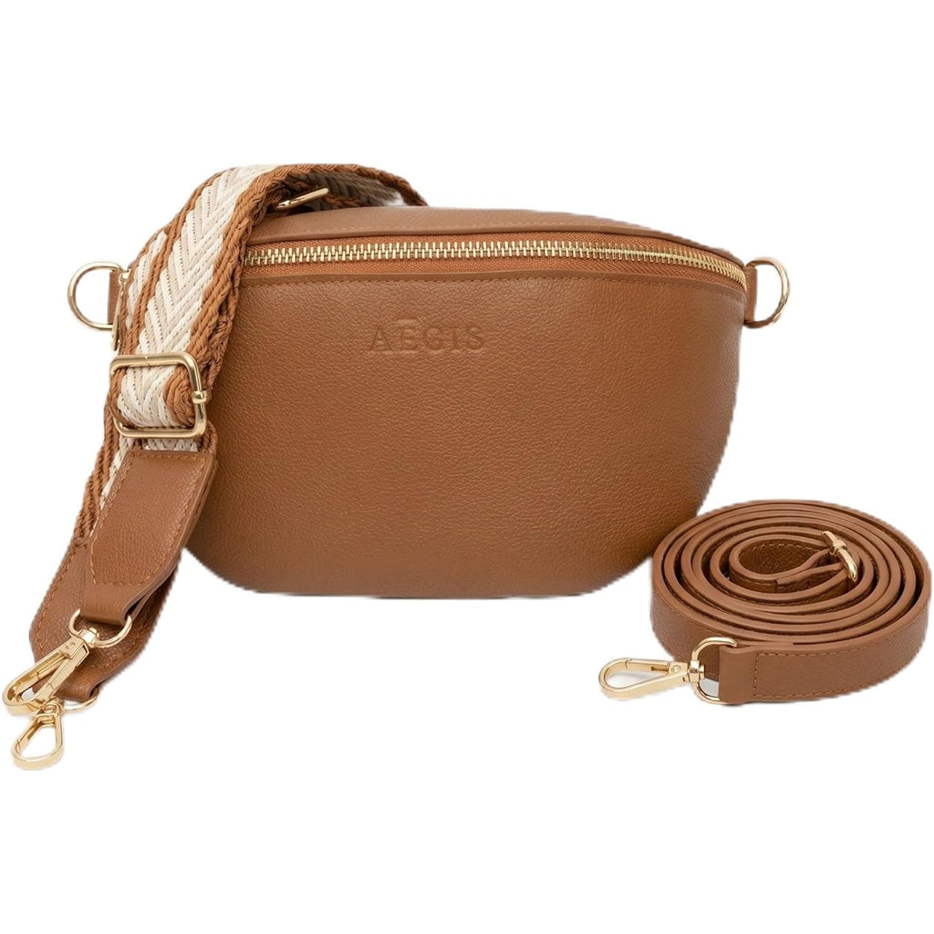 Leather RFID Anti Theft Sling Bag for Women, Pickpocket Proof Travel Crossbody Bag, RFID Blocking Crossbody Purse for Women