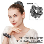 Adrione Satin Scrunchies For Women & Girls - 60 Pack Silk Scrunchies For Curly Hair