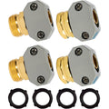 Hourleey Garden Hose Repair Kit, 2 Sets Aluminum Alloy Garden Hose End Mender, Male And Female Water Hose Repair Fittings, Fit 5/8" And 3/4" Connector, With 4 Extra Hose Washers