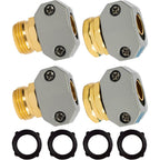Hourleey Garden Hose Repair Kit, 2 Sets Aluminum Alloy Garden Hose End Mender, Male And Female Water Hose Repair Fittings, Fit 5/8" And 3/4" Connector, With 4 Extra Hose Washers