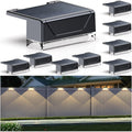 Lianglome Solar Fence Lights Outdoor - 3000/4000/6000K 3 Mode, Ip65 Waterproof Solar Powered Fence Lights, Dusk To Dawn For Outside, Backyard/Step/Patio/Deck/Stair Railings And Wall (8 Pack)