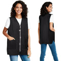 Noverlife Glitz Rhinestone Closure Stylist Vest, V-Neckline Baber Smock Zip Up Vest With 2 Front Pockets For Hair Salon