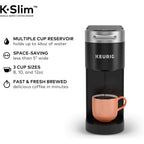 Keurig K-Slim Single Serve K-Cup Pod Coffee Maker, Multistream Technology, 3 Brew Sizes, Slim and Sleek Design, 46oz Removable Reservoir, Black
