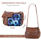ELDA Purses for Women Pocketbooks Soft PU Leather Ladies Crossbody Purse Multi Pocket Shoulder Bag