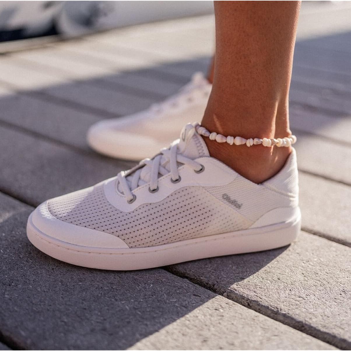 Olukai Kahakai Women'S Waterproof Leather Athletic Sneakers, Versatile Lace-Up Shoes With Drop-In Heel, Water Resistant & Supportive, All-Day Comfort