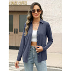 Ticticmiss Womens Long Sleeve Tops Button Down Shirts Dressy Casual Fall Tops Trendy Tunic Tops Business Casual Outfits