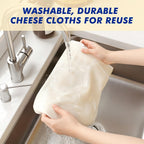 8 Pcs Reusable Cheesecloth, Grade 100, 20X20 Inch Hemmed Cheese Cloth For Straining Craft, 100% Cotton Unbleached Cloth Strainer For Cooking, Baking, Juicing, Cheese Making