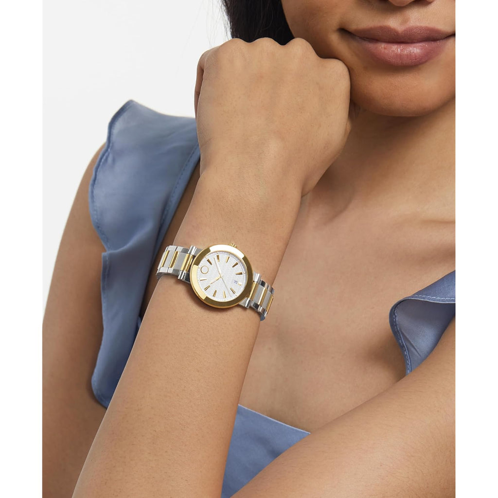 Movado Women'S Watch - Swiss Quartz 3H Movement, Stainless Steel Link Bracelet - 5 Atm Water Resistance - Sport Luxury Fashion Timepiece For Her - 32Mm
