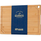 Hiware Extra Large 18" X 12" Bamboo Cutting Board For Kitchen, Heavy Duty Wood Cutting Board With Juice Groove, 100% Organic Bamboo, Pre Oiled