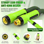 Non-Expandable Garden Hose 25Ft X5/8'', Heavy Duty Flexible Water Hose With 10-Function Sprayer, Lightweight, Leak Proof, Durable Fabric Skin, Pressure Resistant For Yard, Outdoor