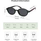 SOJOS Retro Oval Round Polarized Sunglasses Womens Mens, Small Chic Vintage Trendy Sunnies SJ2611 Dark Green/Grey